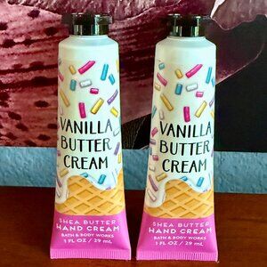 NEW 2-Pc VANILLA BUTTER CREAM Shea Butter Hand Cream 1oz Ea Bath & Body Works